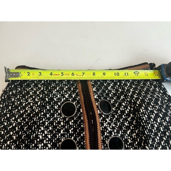 $198 NWT CATHERINE MALANDRINO  Size 2 WOOL PENCIL SKIRT BLACK/IVORY/MOCHA - Picture 9 of 10